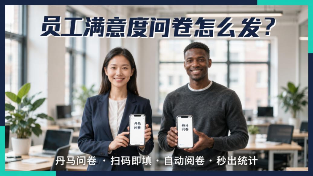 员工满意度问卷怎么发？丹马问卷扫码即填，自动阅卷秒出统计