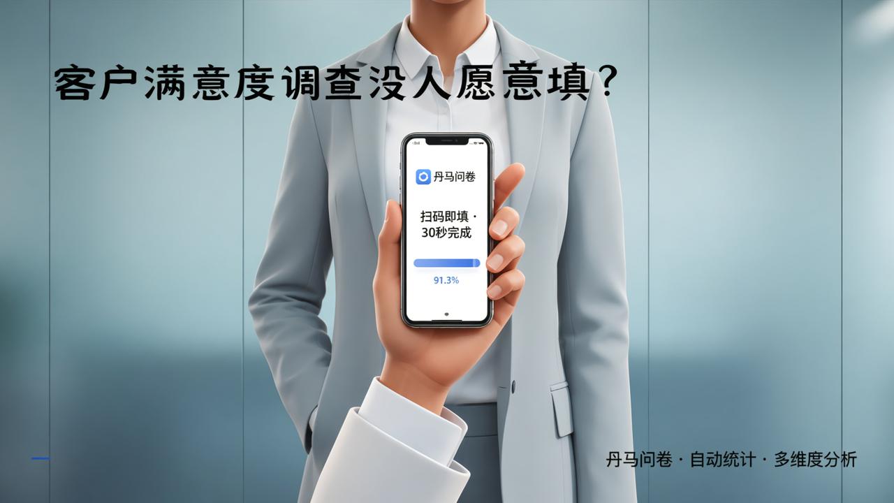 客户满意度调查没人愿意填？丹马问卷，扫码30秒填完，自动统计多维度分析