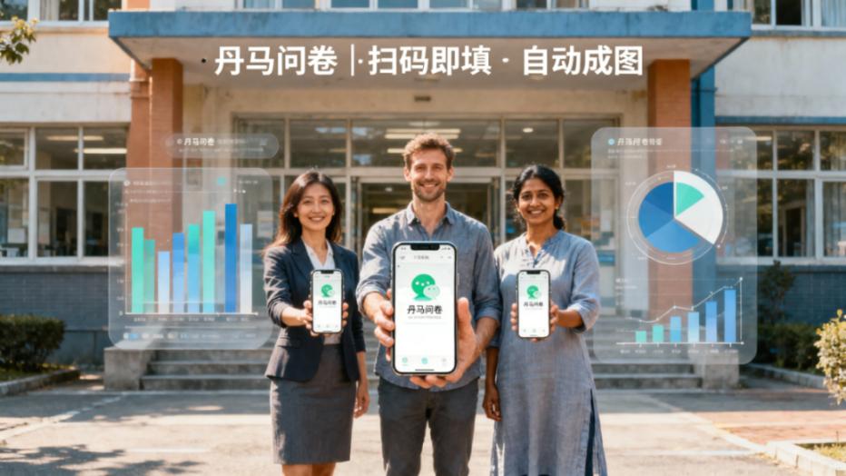 家长对学校的满意度怎么收集？丹马问卷扫码即填，结果自动统计成图
